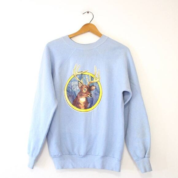 Vintage Deer Stag Wilderness Sweatshirt Large - Picture 1 of 3